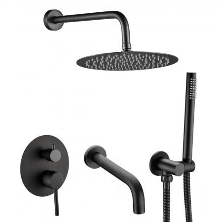 Душевая система с изливом VBI MILANO BLACK скрытого монтажа