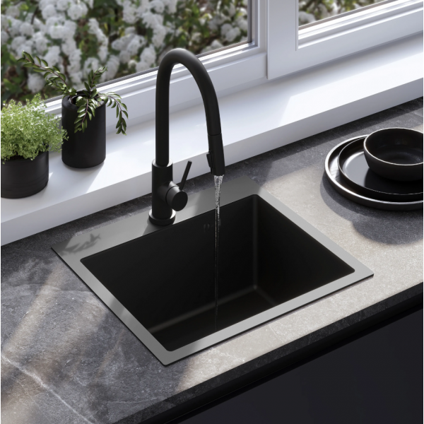 Стальная кухонная мойка REA LEO 50 BLACK