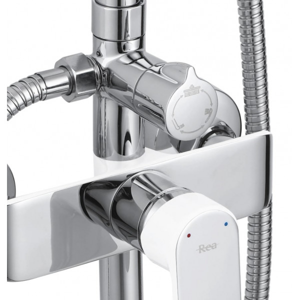 Душевой гарнитур REA BLOOM CHROME WHITE с изливом