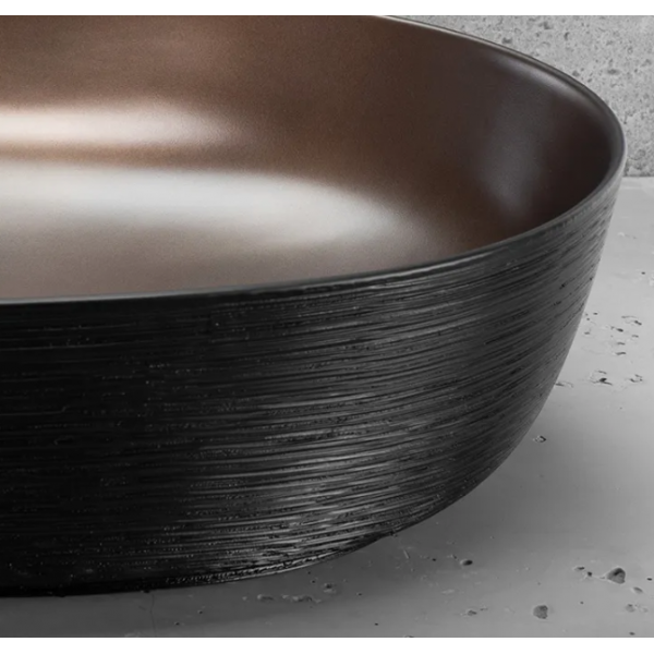 Умывальник (раковина) REA CLEO 61 BLACK BRUSHED COPPER накладной