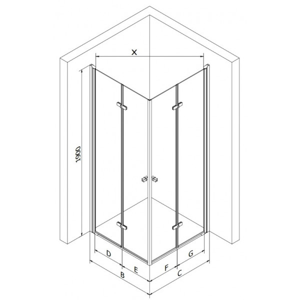 Душова кабіна MEXEN LIMA DUO 90x70 CHROME
