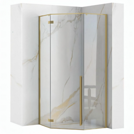 Душевая кабина REA DIAMOND 100х100 BRUSHED GOLD