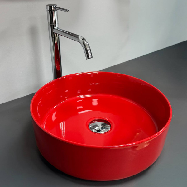 Умывальник (раковина) VBI PRATO RED GLOSSY накладной