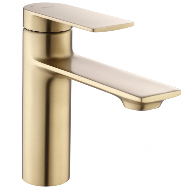 Смеситель для раковины (умывальника) REA STORM BRUSHED GOLD низкий
