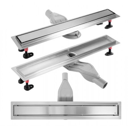 Трап для душа REA NEOX 90 SUPERFLOW BRUSHED STEEL 2в1 сталь