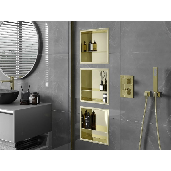 Вбудована полиця MEXEN X-Wall-R 30 GOLD з обідком