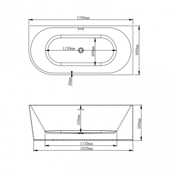Ванна VBI NORDEND RIGHT 170 x 80 угловая