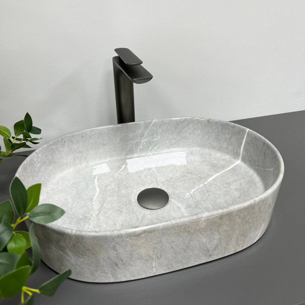 Умывальник (раковина) VBI VERONA 50 GREY STONE GLOSSY накладной