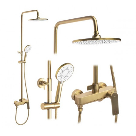 Душевой гарнитур REA  AVALON BRUSHED GOLD матовое золото с изливом