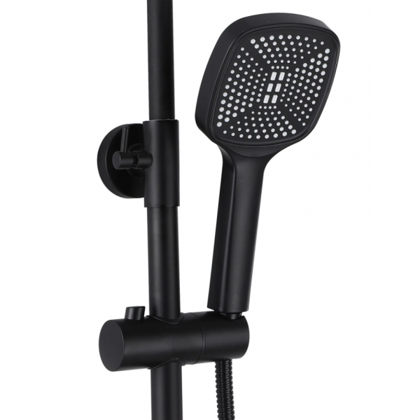 Душевой гарнитур REA STORM 2.0 BLACK черный с изливом