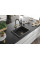 Гранітна кухонна мийка MEXEN PEDRO BLACK GRANITE + сифон GOLD