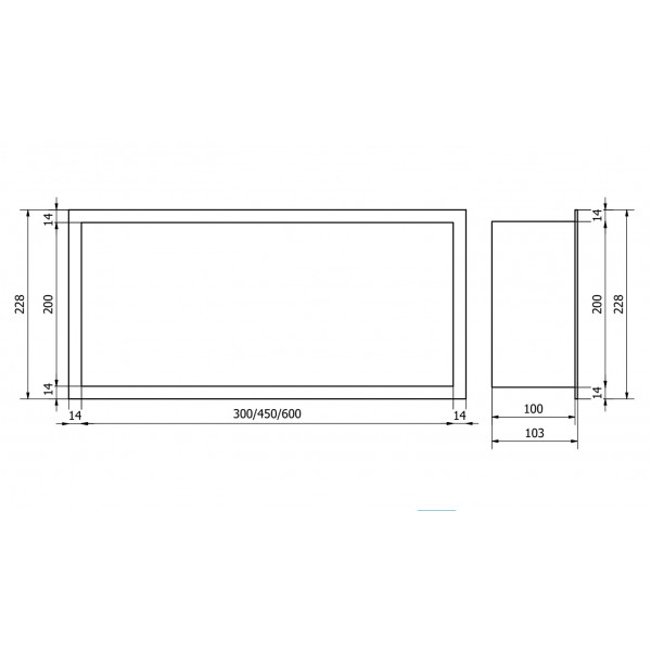 Вбудована полиця MEXEN X-Wall-R 60x20 GOLD з обідком