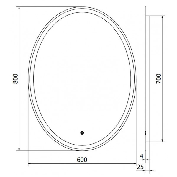 Дзеркало MEXEN ELZ 60x80 LED овальне