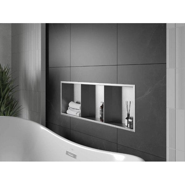 Вбудована полиця MEXEN X-Wall-R 90 INOX з обідком