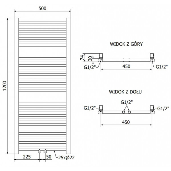 Сушка для рушників MEXEN MARS 120х50 WHITE 600W електрична
