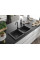 Гранітна кухонна мийка MEXEN MARIO BLACK GRANITE + сифон BLACK