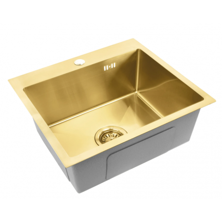 Стальная кухонная мойка REA LEO 50 BRUSHED GOLD