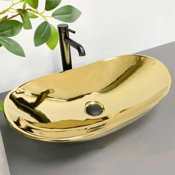 Умывальник (раковина) VBI TURIN GOLD GLOSSY накладной