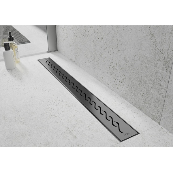 Трап для душу MEXEN FLAT 100 M18 BLACK 360° чорний