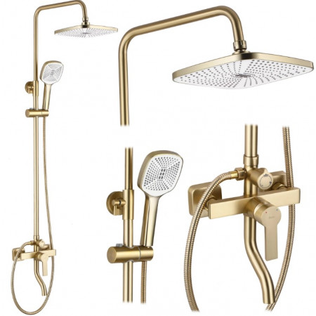 Душевой гарнитур REA ARGUS BRUSHED GOLD золотой матовый с изливом