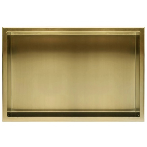 Встраиваемая полка REA 30X60 BRUSHED GOLD с ободком