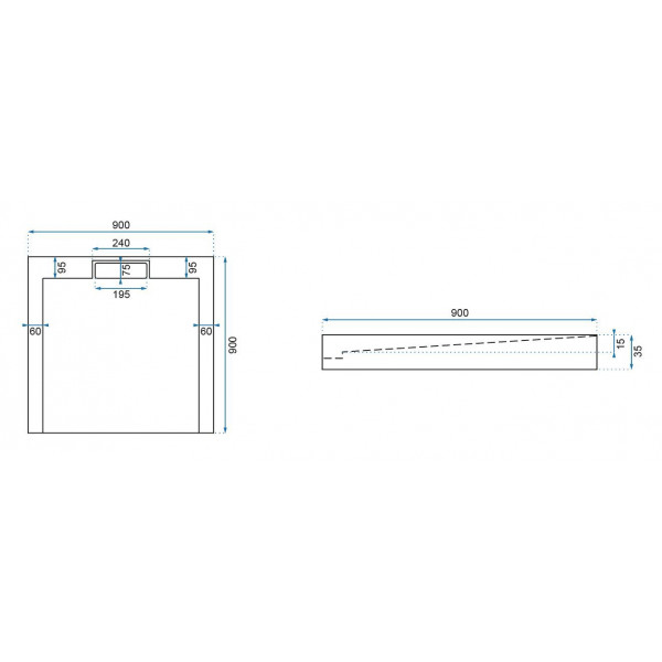 Душовий піддон REA GRAND 90x90 WHITE *