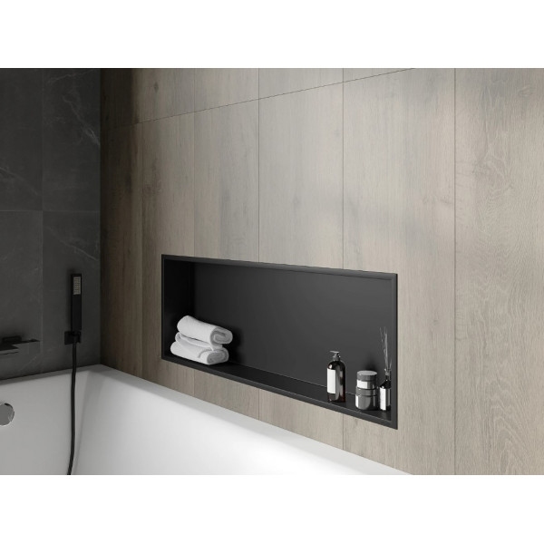 Вбудована полиця MEXEN X-Wall-R 90 BLACK з обідком