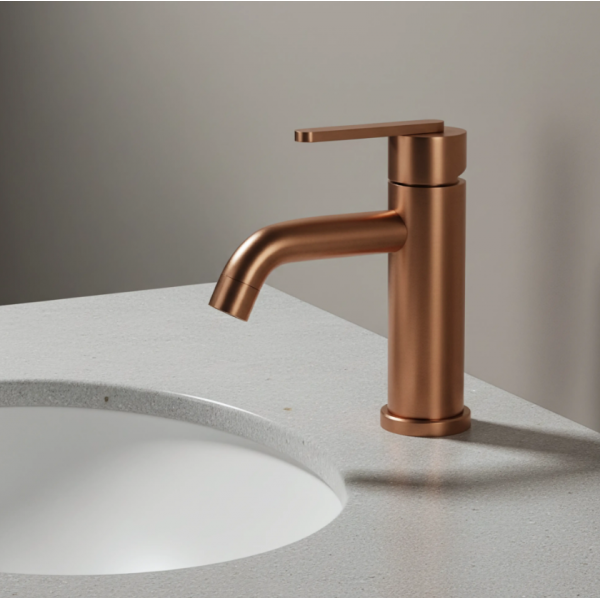 Смеситель для раковины (умывальника) REA ONTARIO BRUSHED COPPER низкий