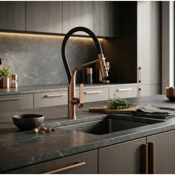 Смеситель для кухни REA CASTOR BLACK BRUSHED COPPER
