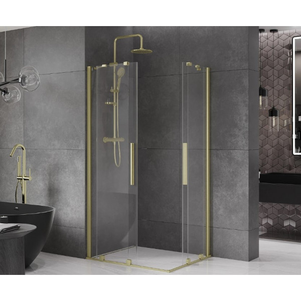 Душова кабіна MEXEN VELAR DUO 90х80 BRUSHED GOLD