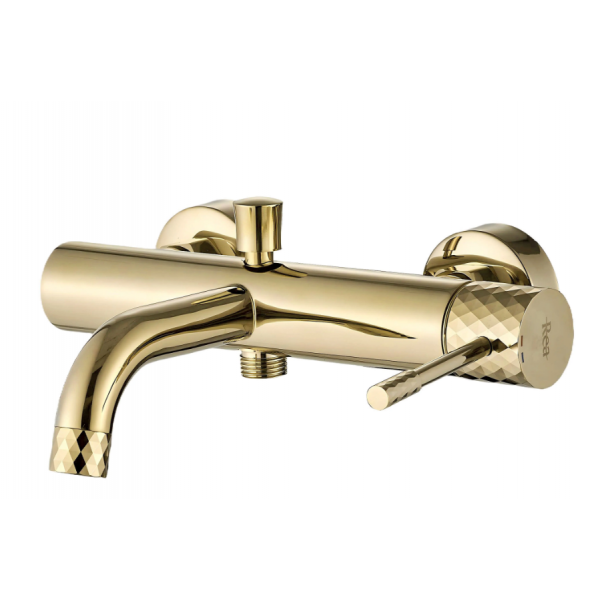 Смеситель для ванны REA LUNGO DIAMOND GOLD с изливом
