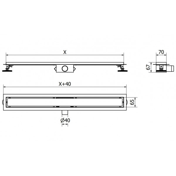 Трап для душу MEXEN FLAT 80 M12 GOLD золотий