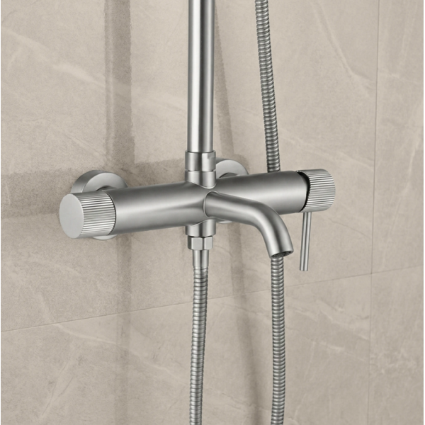 Душевой гарнитур REA LUNGO STRIPE NICKEL BRUSHED с изливом
