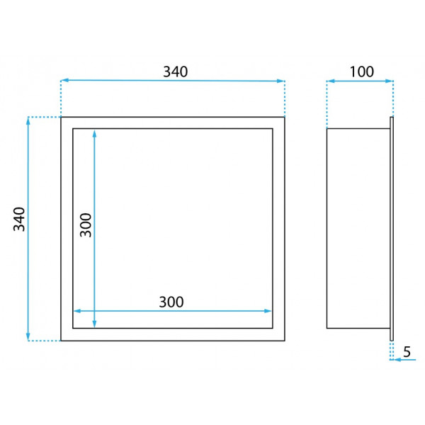 Встраиваемая полка REA 30X30 NICKEL BRUSHED с ободком