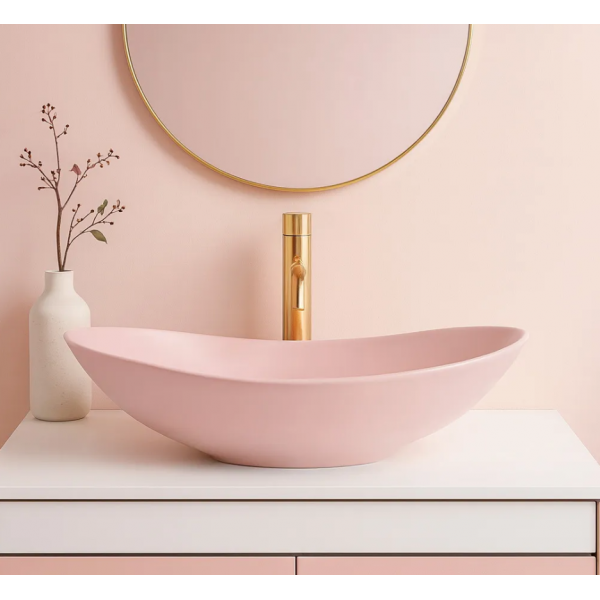 Умывальник (раковина) REA ROYAL 60 POWDER PINK MATТ накладной