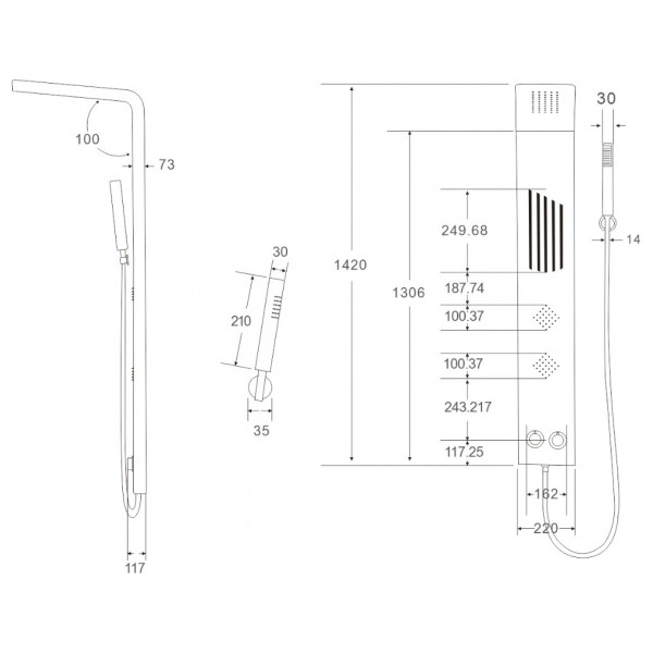 Душова панель MEXEN NAVAS BLACK