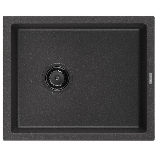 Гранітна кухонна мийка MEXEN PEDRO BLACK GRANITE + сифон BLACK
