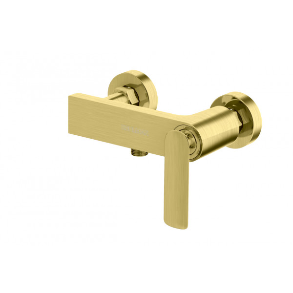 Змішувач для ванни та душу KOHLMAN EXPERIENCE BRUSHED GOLD настінний без виливу