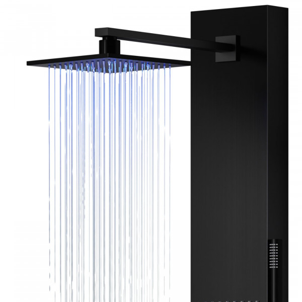 Душова панель CORSAN NEO BLACK LED з виливом