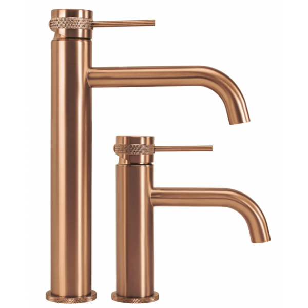 Смеситель для раковины (умывальника) REA LUNGO GRIP BRUSHED COPPER низкий