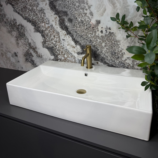 Умывальник (раковина) VBI RUTINO 80 WHITE накладной подвесной