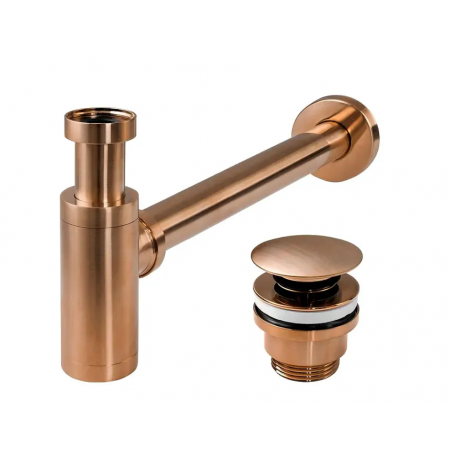 Сифон для раковины REA BRUSHED COPPER+CLICK-CLACK универсальный