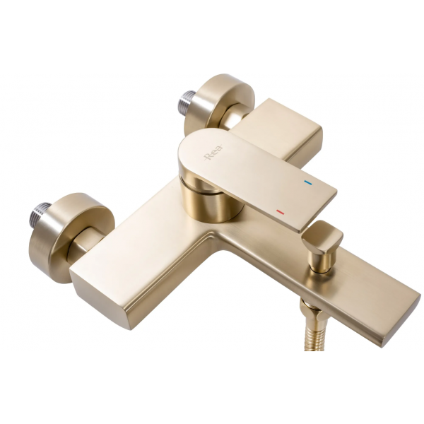 Змішувач для ванни та душу REA VERSO BRUSHED GOLD настінний з виливом