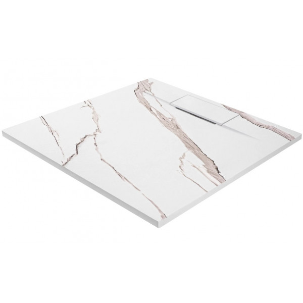 Душевой поддон REA BAZALT 90x90 CARRARA WHITE