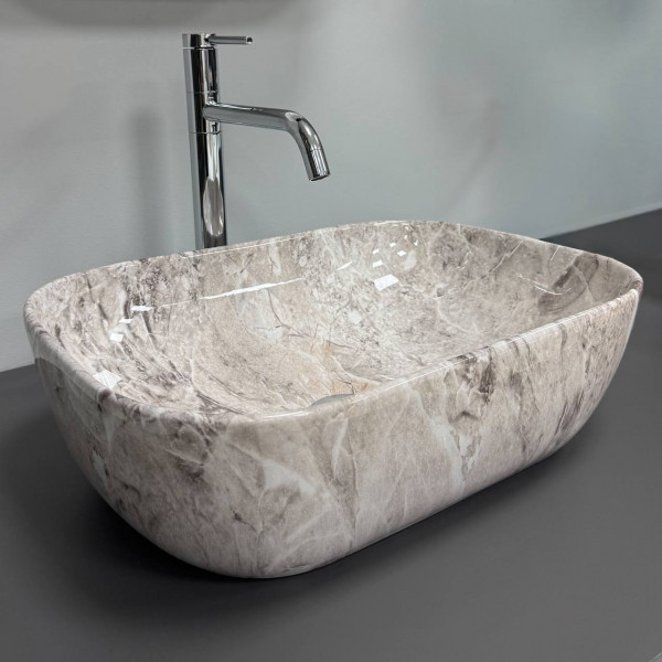 Умывальник (раковина) VBI RAVENNA STONE GLOSSY накладной