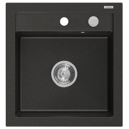 Гранітна кухонна мийка MEXEN VITO BLACK GOLD + сифон CHROME