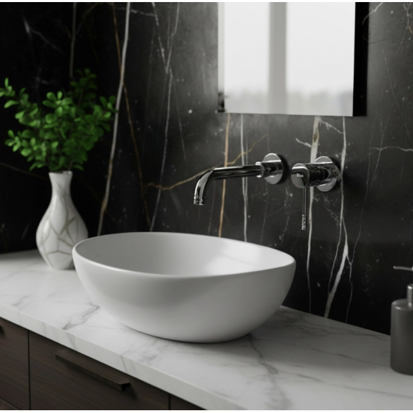 Смеситель для раковины (умывальника) REA LUNGO DIAMOND LONG CHROME + BOX скрытого монтажа