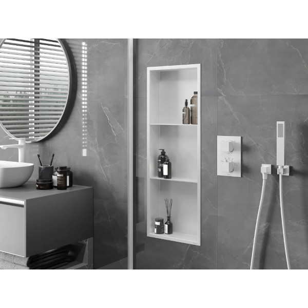 Вбудована полиця MEXEN X-Wall-R 90 WHITE з обідком