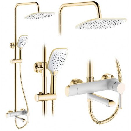 Душевой гарнитур REA MELIA GOLD WHITE с изливом