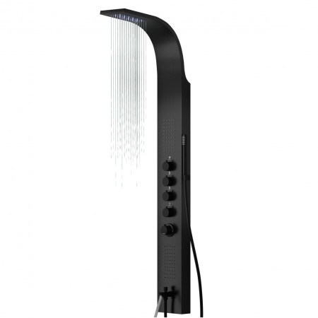 Душова панель CORSAN SAMSARA BLACK LED з виливом